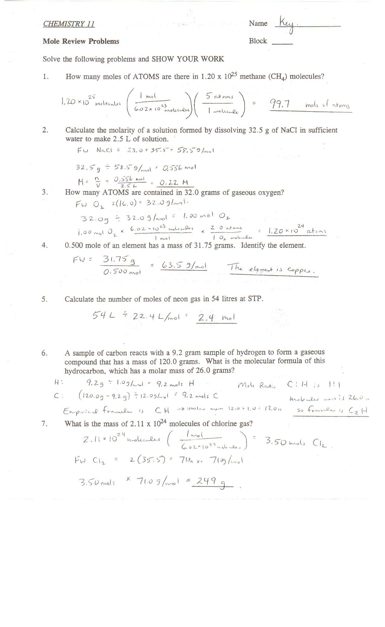 Density Calculations Worksheet Answers Point Grey Secondary School