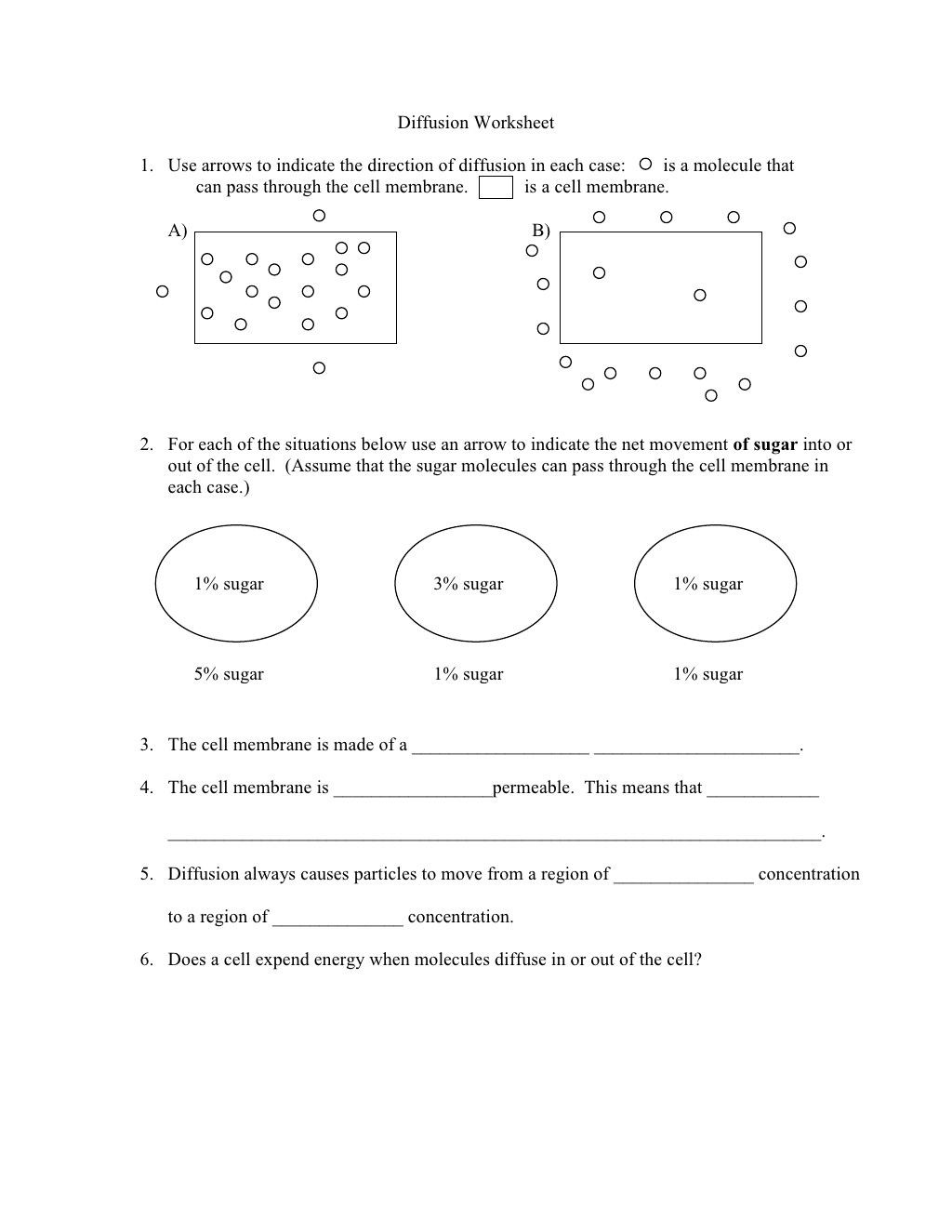 Diffusion and Osmosis Worksheet Pin by ashley Ramey On Life Science In 2020