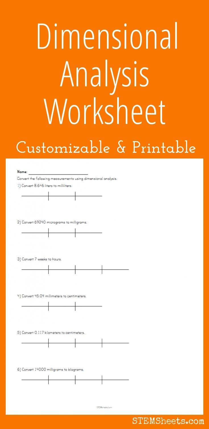 Dimensional Analysis Worksheet Answers Chemistry Dimensional Analysis Worksheet Customize and Print