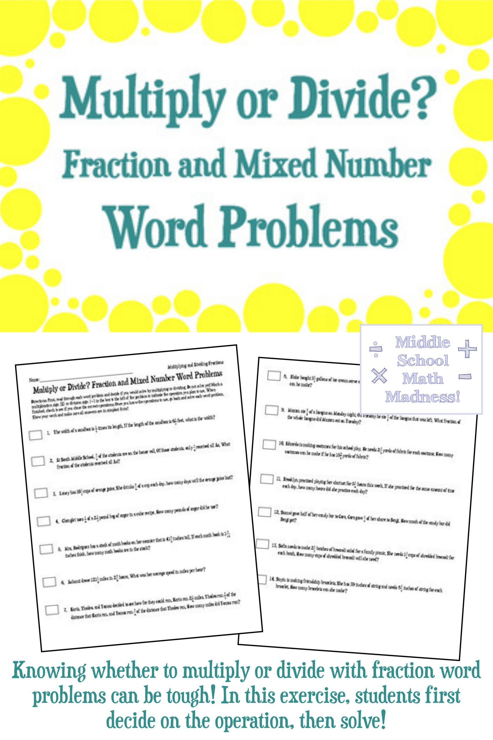 Dividing Fractions Word Problems Worksheet 5 Fraction Multiplication Word Problems In 2020