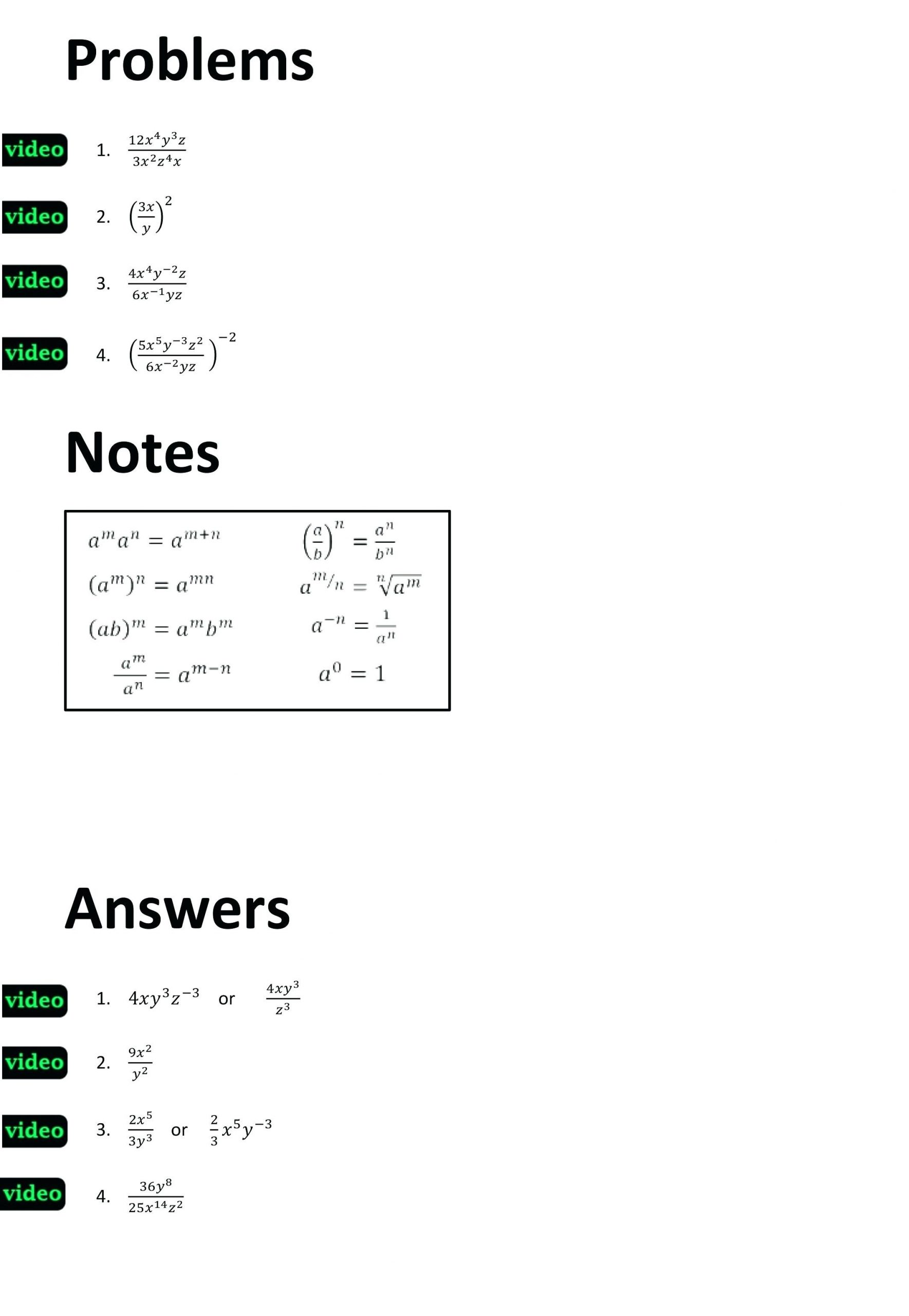 Dividing Polynomials by Monomials Worksheet Multiplying and Dividing Monomials Worksheet with Answers