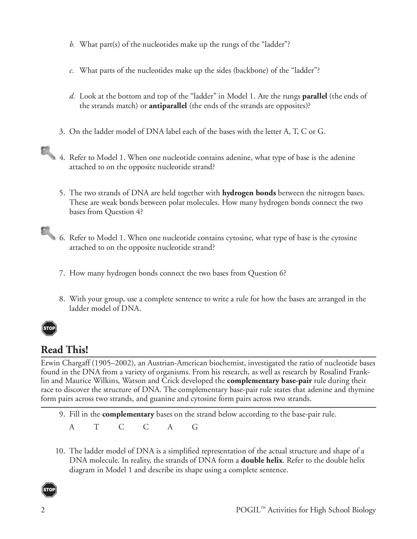 Dna the Double Helix Worksheet Dna Structure and Replication Pages 1 5 Text Version