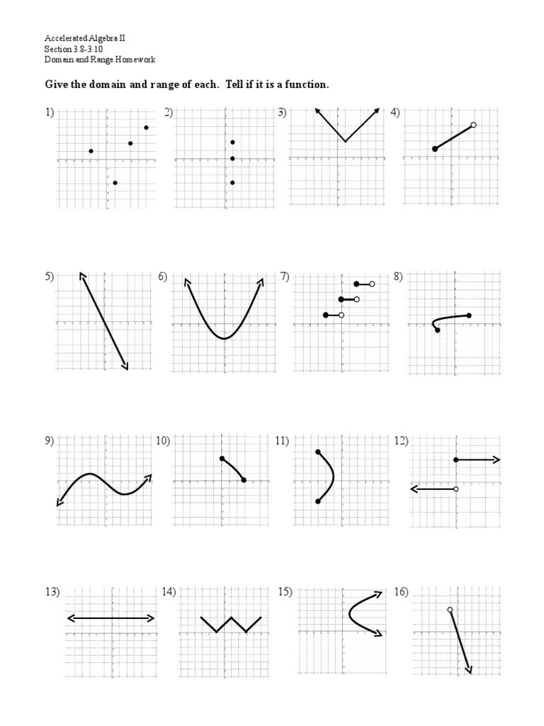 Domain and Range Practice Worksheet Section 3 8 3 10 Domain and Range Practice Worksheet