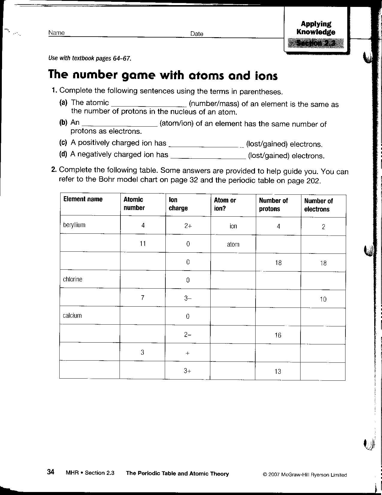 Drawing atoms Worksheet Answer Key Bohr atomic Models Questions Worksheet Answers