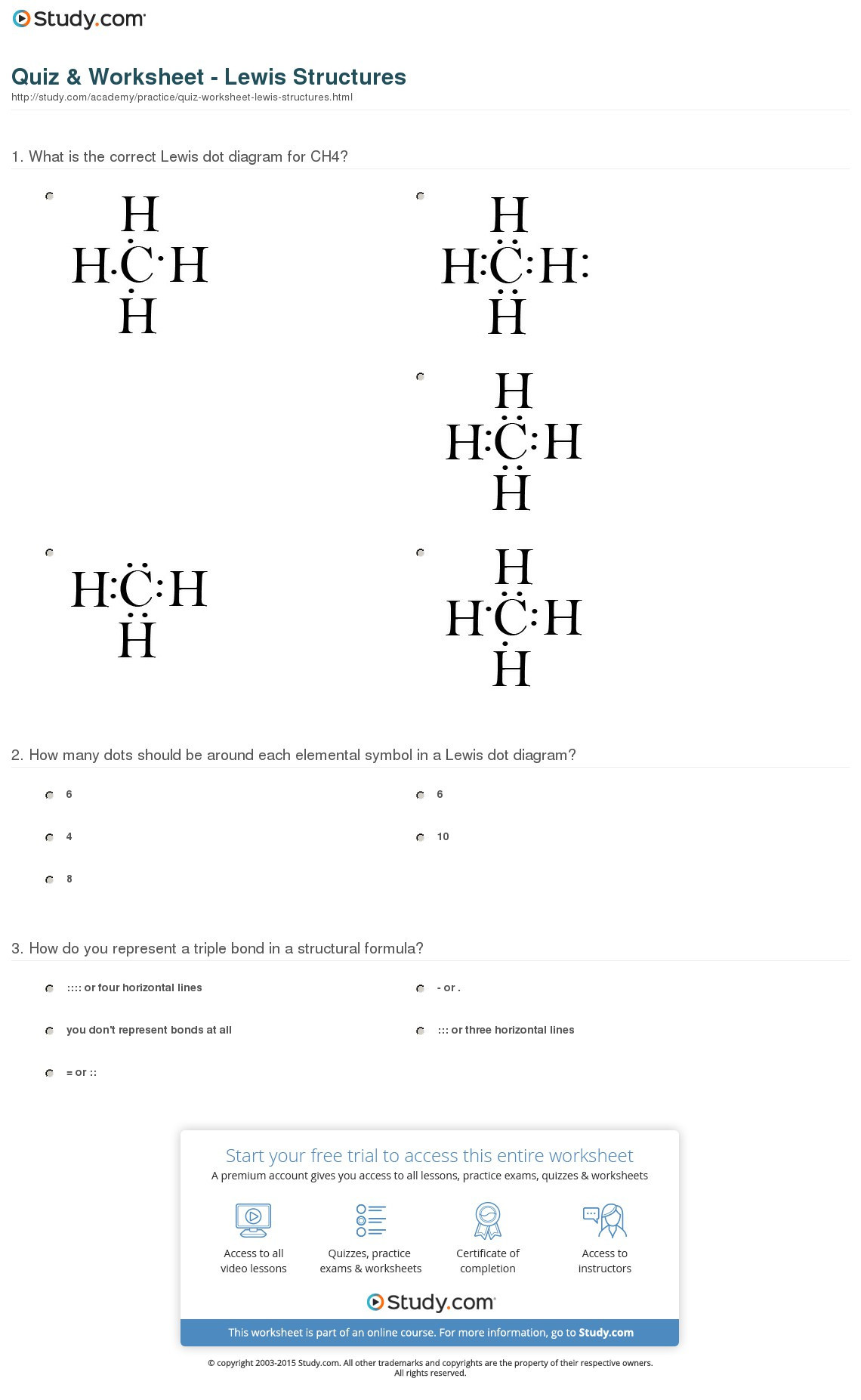 Electron Dot Diagram Worksheet Lewis Structure Notes Worksheet