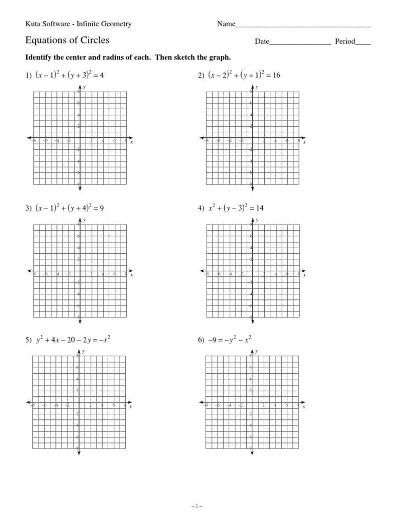 Equations Of Circles Worksheet Worksheet For Education