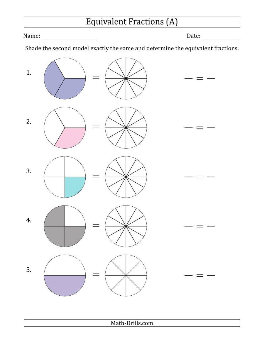 Equivalent Fractions Worksheet Pdf Equivalent Fractions Models with the Simplified Fraction