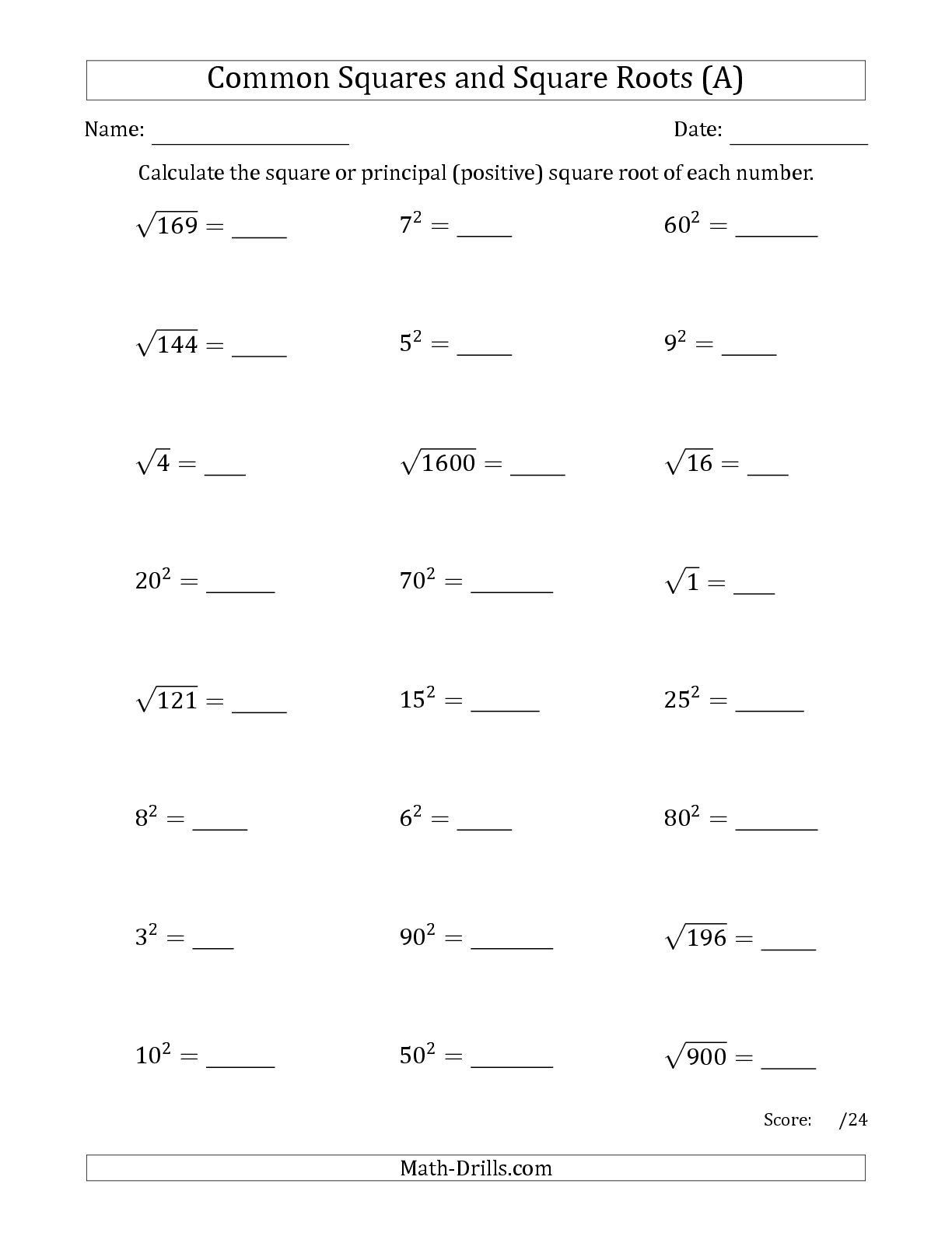 Estimating Square Root Worksheet Squares Cubes and Roots Worksheet