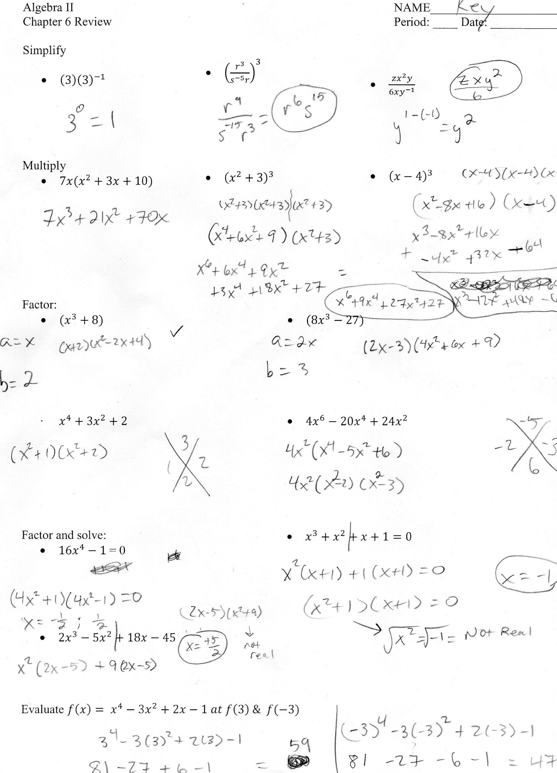 Evaluating Functions Worksheet Algebra 1