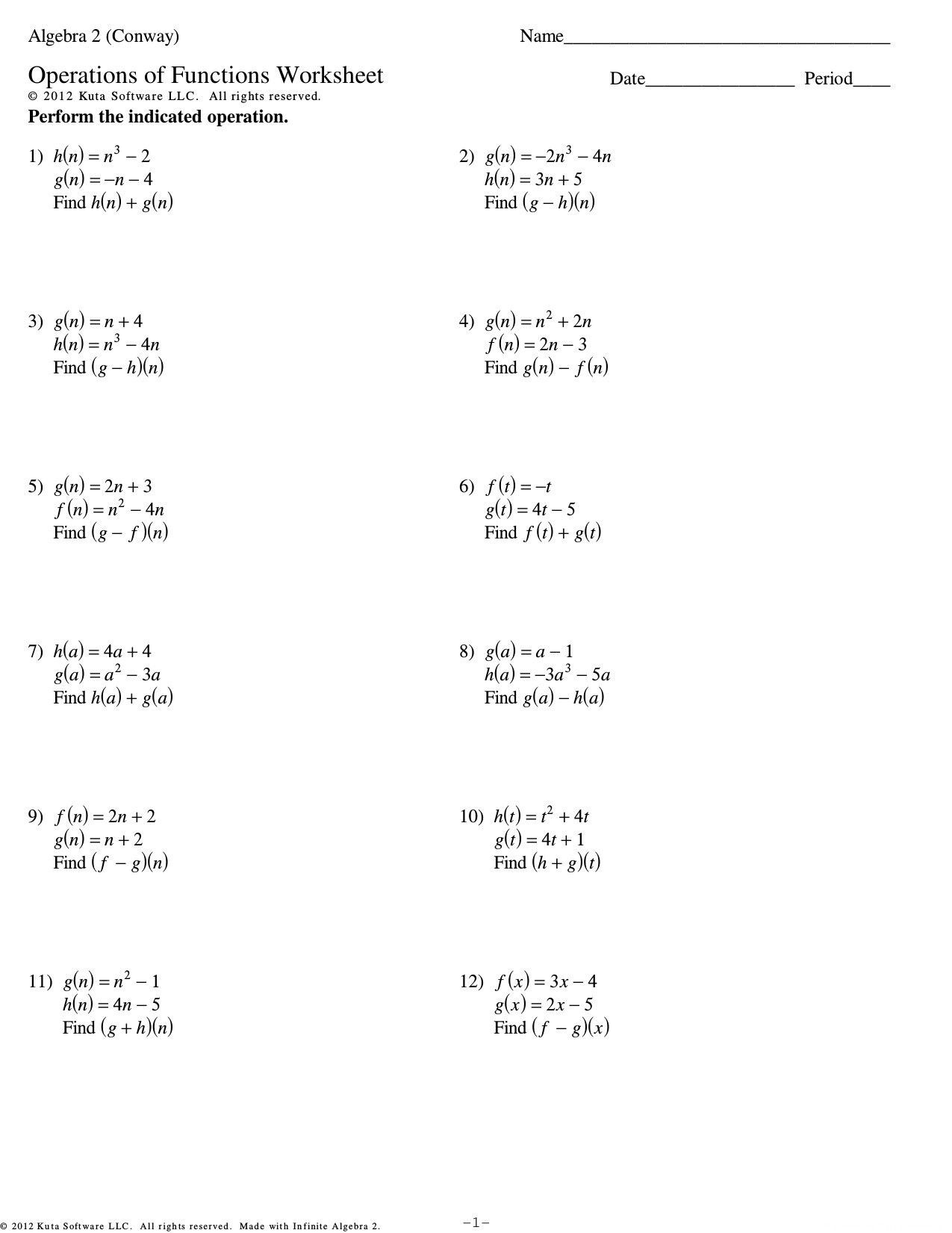 Evaluating Functions Worksheet Algebra 1 Multiplying Fractions with Different Denominators Worksheet