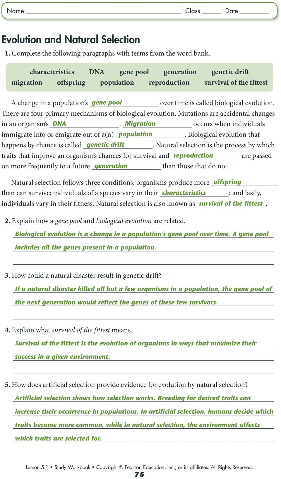 Evolution and Natural Selection Worksheet Evolution and Munity Ecology Pdf Free Download