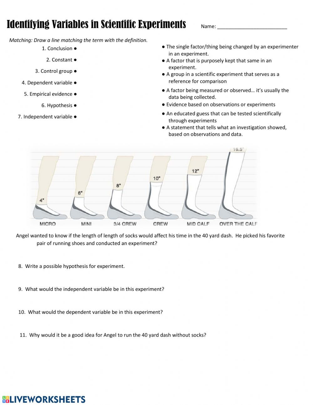 Experimental Variables Worksheet Answers Identifying Variables Worksheet Interactive Worksheet