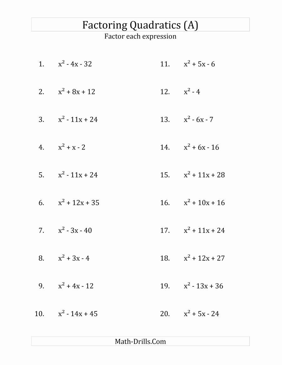 Factoring Difference Of Squares Worksheet 50 Factoring Difference Squares Worksheet In 2020