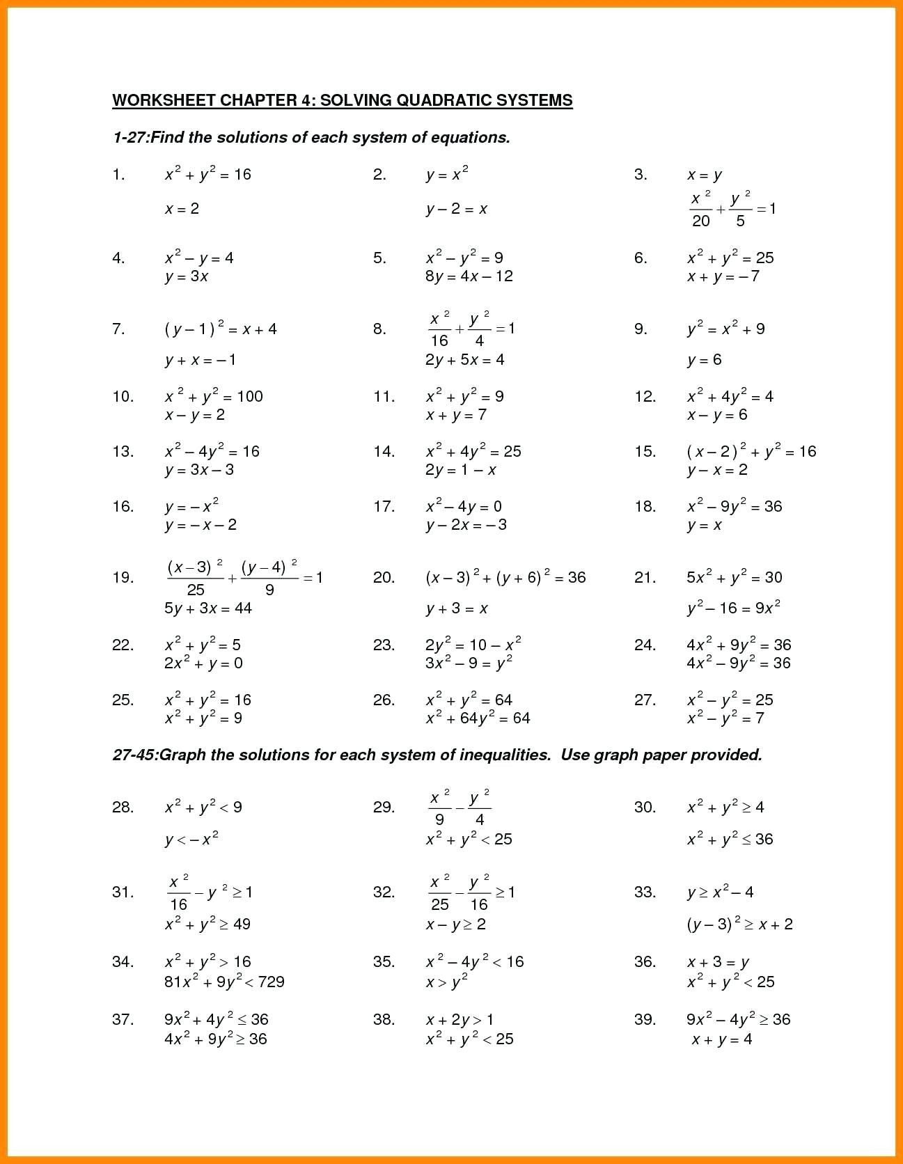 Factoring Quadratic Equations Worksheet solving Quadratic Equations by Factoring Worksheet Answers