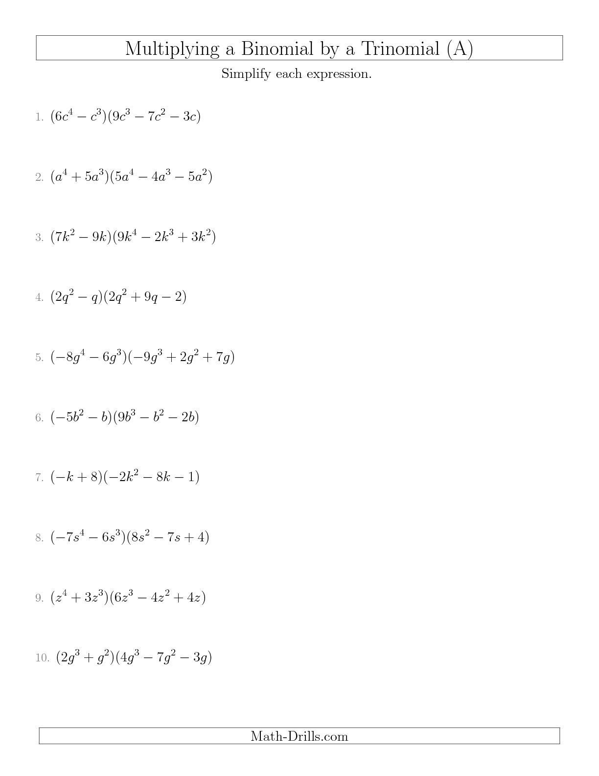 Factoring Trinomials Worksheet Answers Uncategorized Factoring Monomials Worksheet Waytoohuman