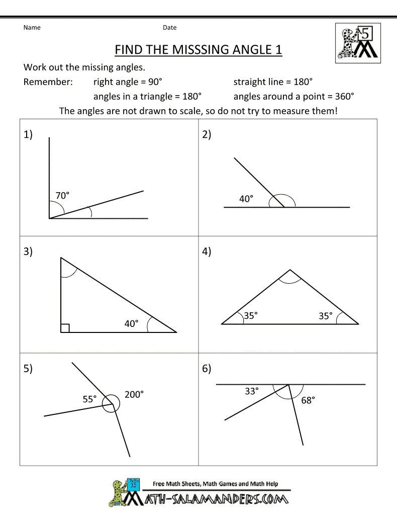Find the Missing Angle Worksheet 3 Math Geometry Worksheets Grade 2 3 In 2020
