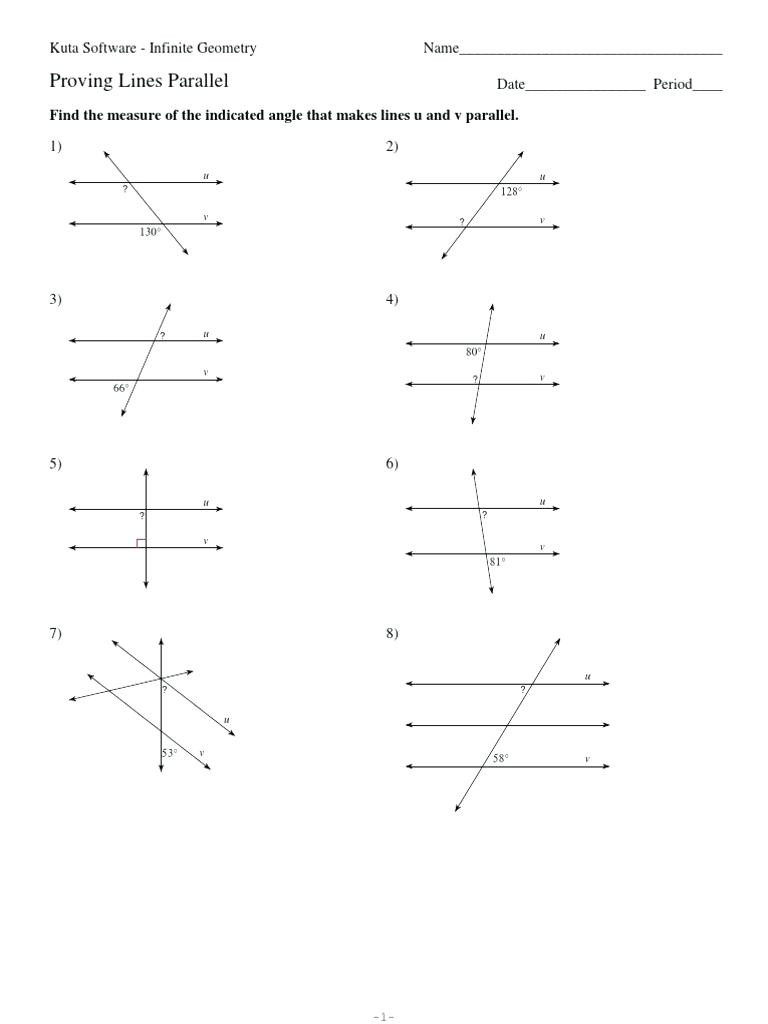 Finding Angle Measures Worksheet Angles and Parallel Lines Worksheet Answers