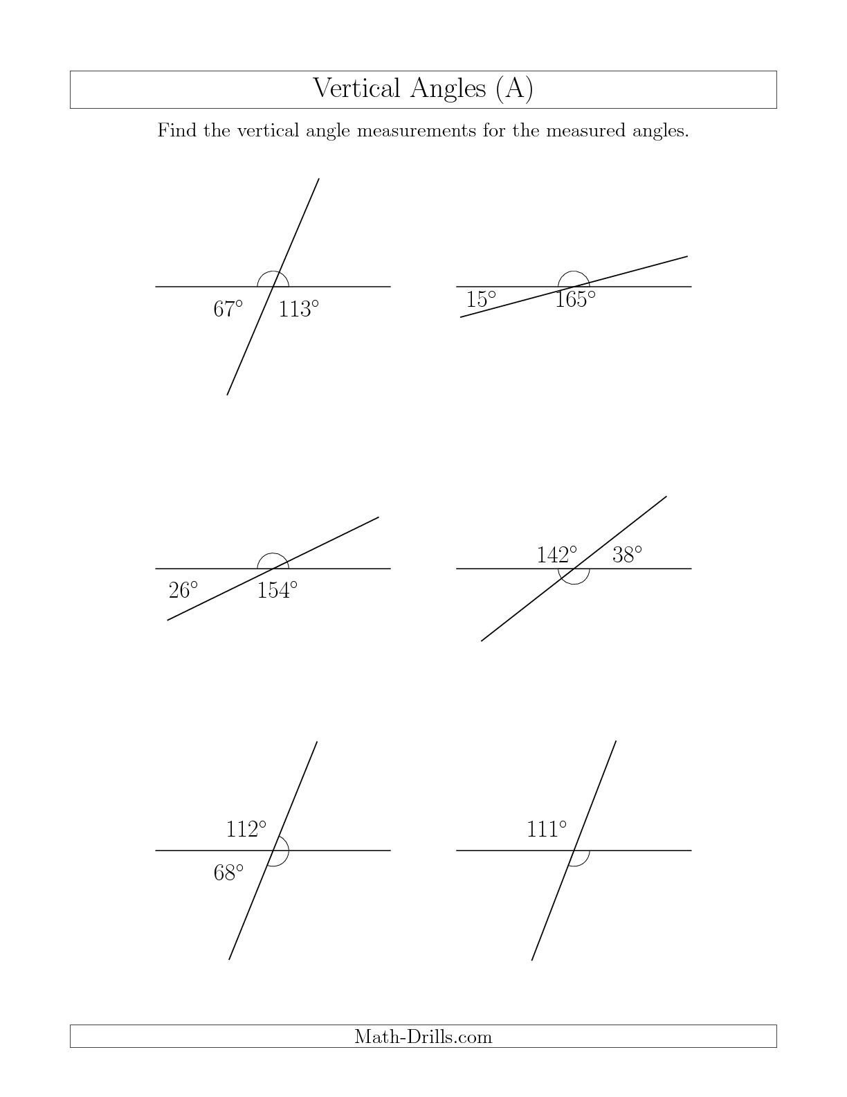 Finding Angle Measures Worksheet Mixed Plementary Supplementary Angle Worksheet