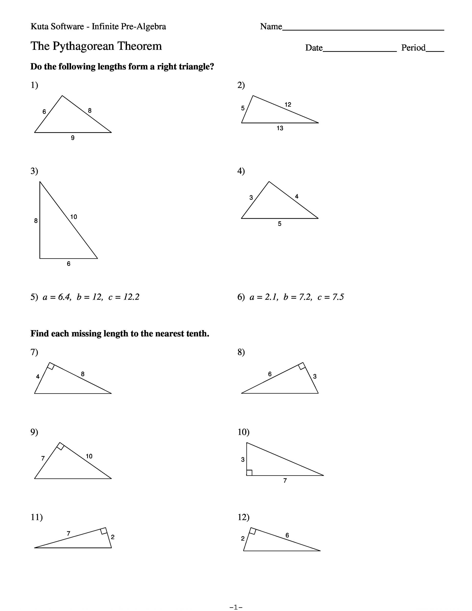 Finding Missing Angles Worksheet 48 Pythagorean theorem Worksheet with Answers [word Pdf]