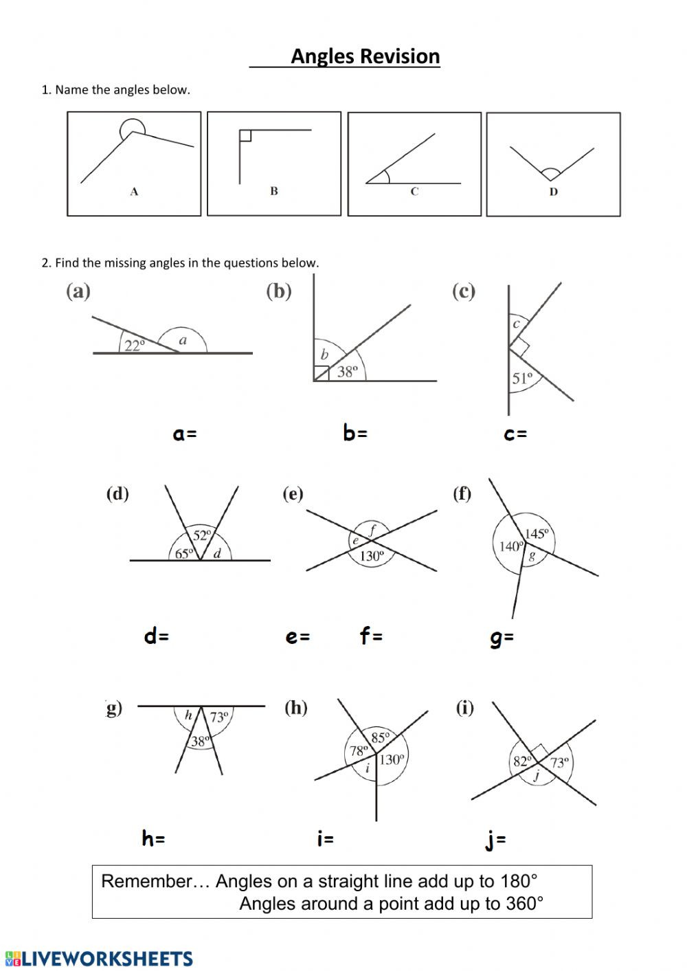 Finding Missing Angles Worksheet Worksheet For Education