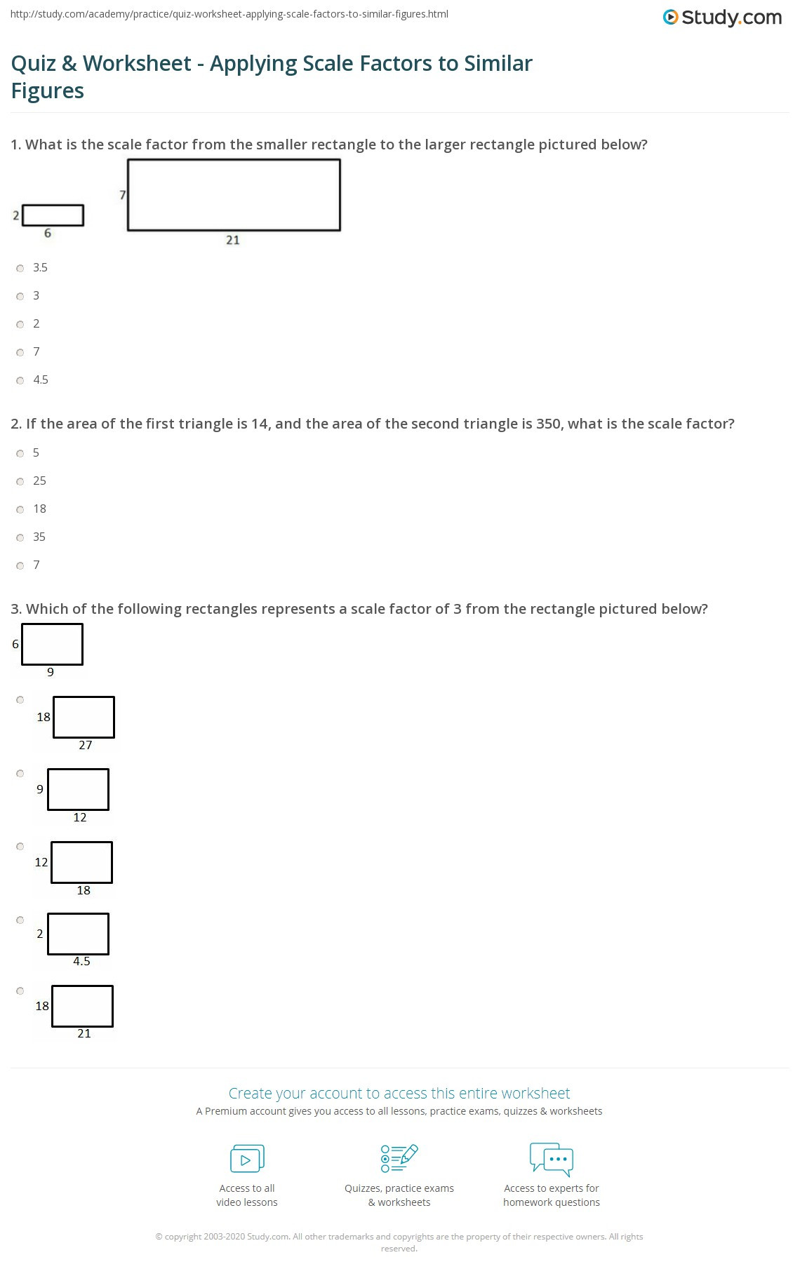 Finding Scale Factor Worksheet Quiz &amp; Worksheet Applying Scale Factors to Similar Figures