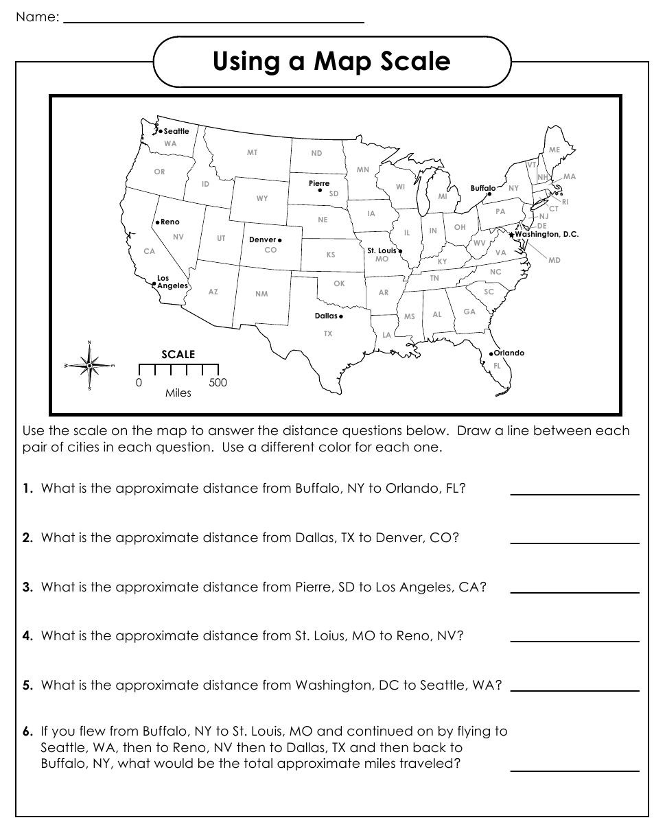 Finding Scale Factor Worksheet Using Map Scale Worksheet