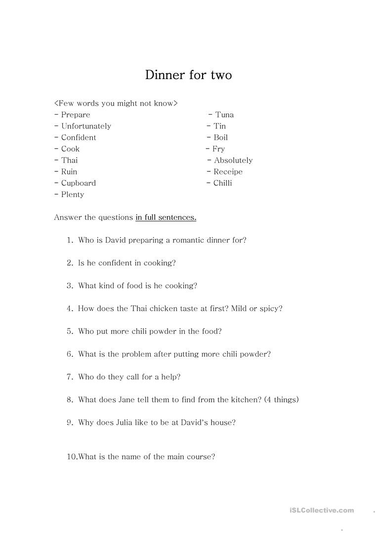 Food Inc Movie Worksheet Answers Short Answer Questions On the Youtube Video &quot;dinner for Two