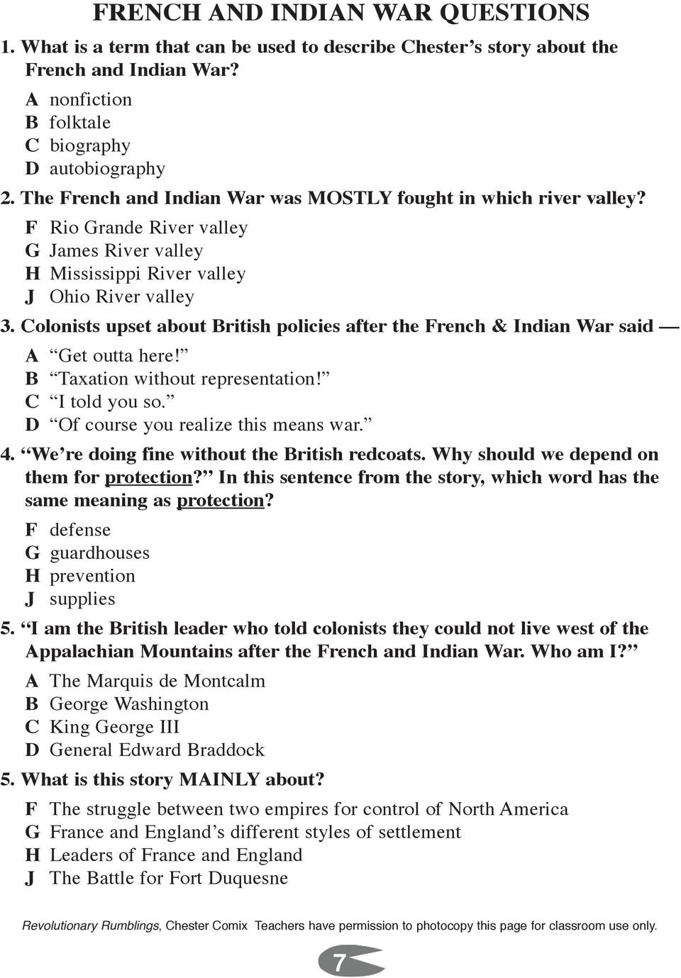 French and Indian War Worksheet French &amp; Indian War Boston Tea Party Pdf Free Download
