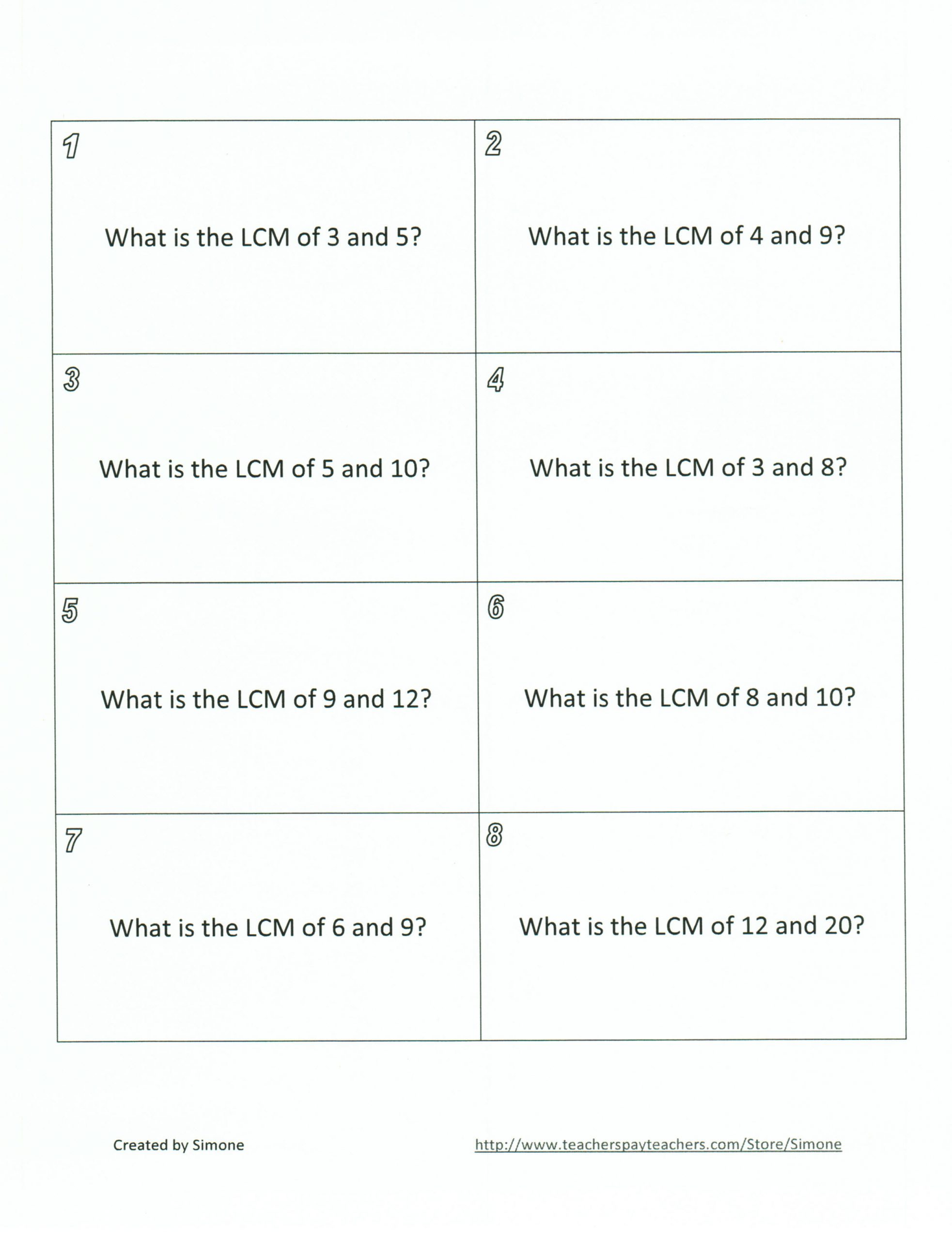 Gcf and Lcm Worksheet Wk Of 10 20 Lcm Gcf &amp; the Distributive Property Brighten