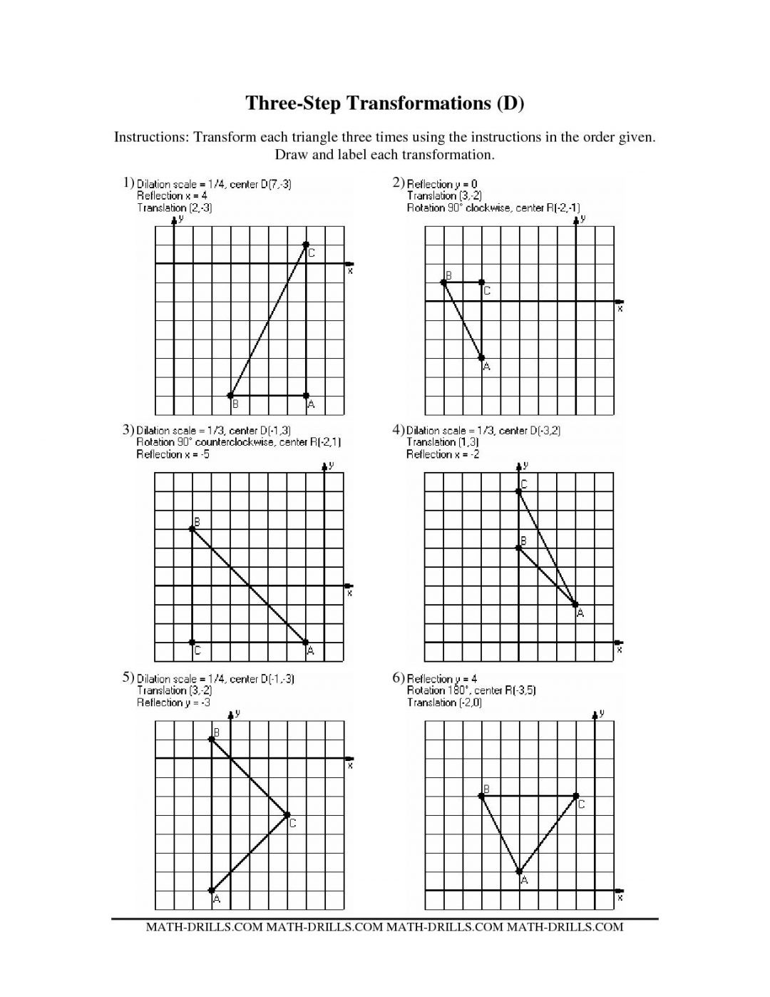 Geometry Transformation Composition Worksheet Answers Writting Transformation Worksheets