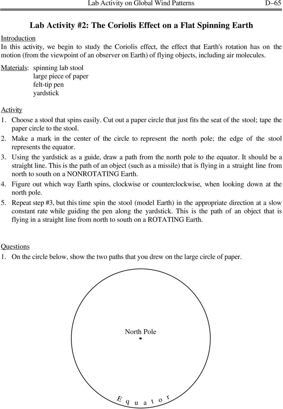 Global Wind Patterns Worksheet Worksheet For Education
