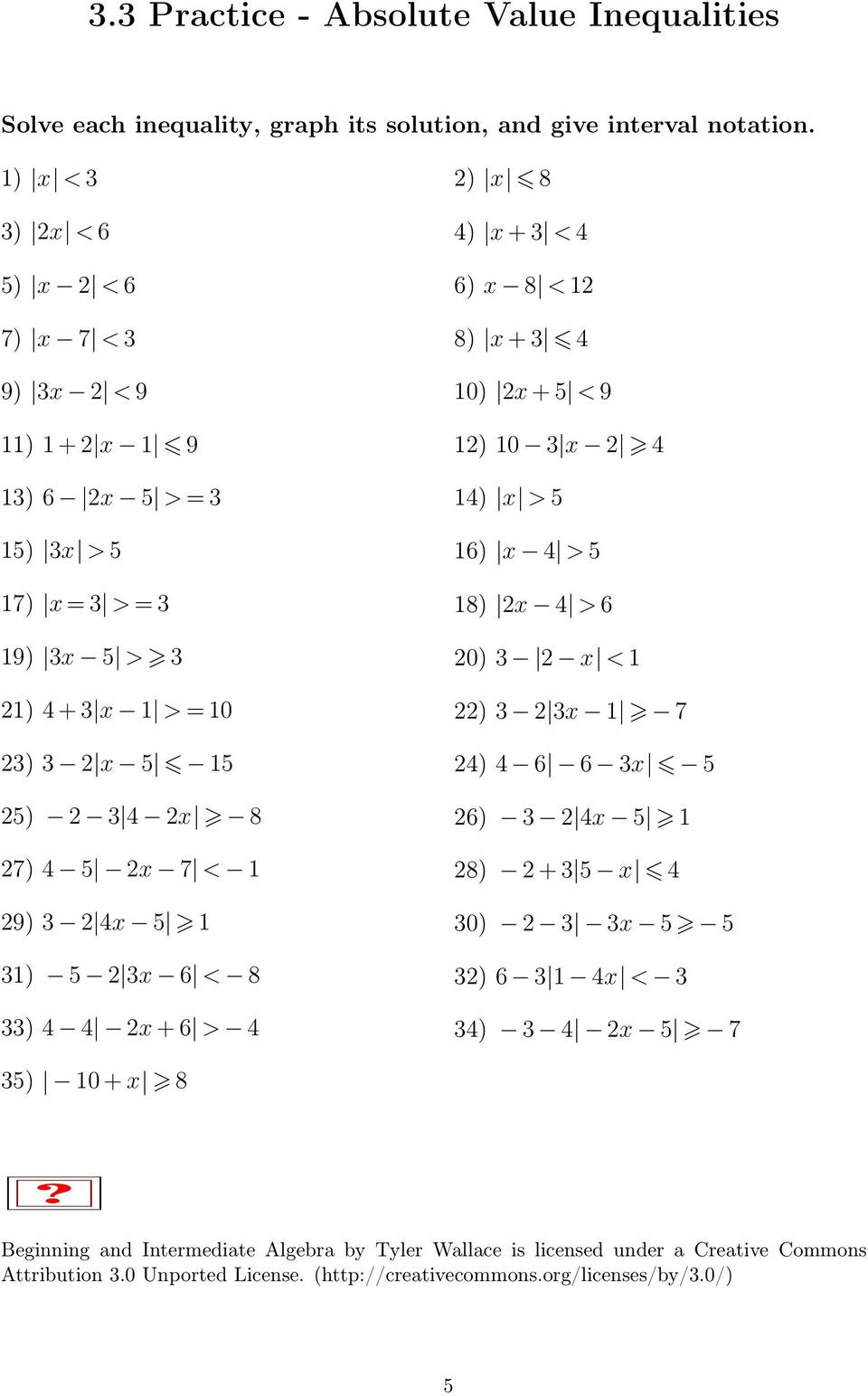 Graphing Absolute Value Equations Worksheet Practice 1 5 Absolute Value Equations and Inequalities