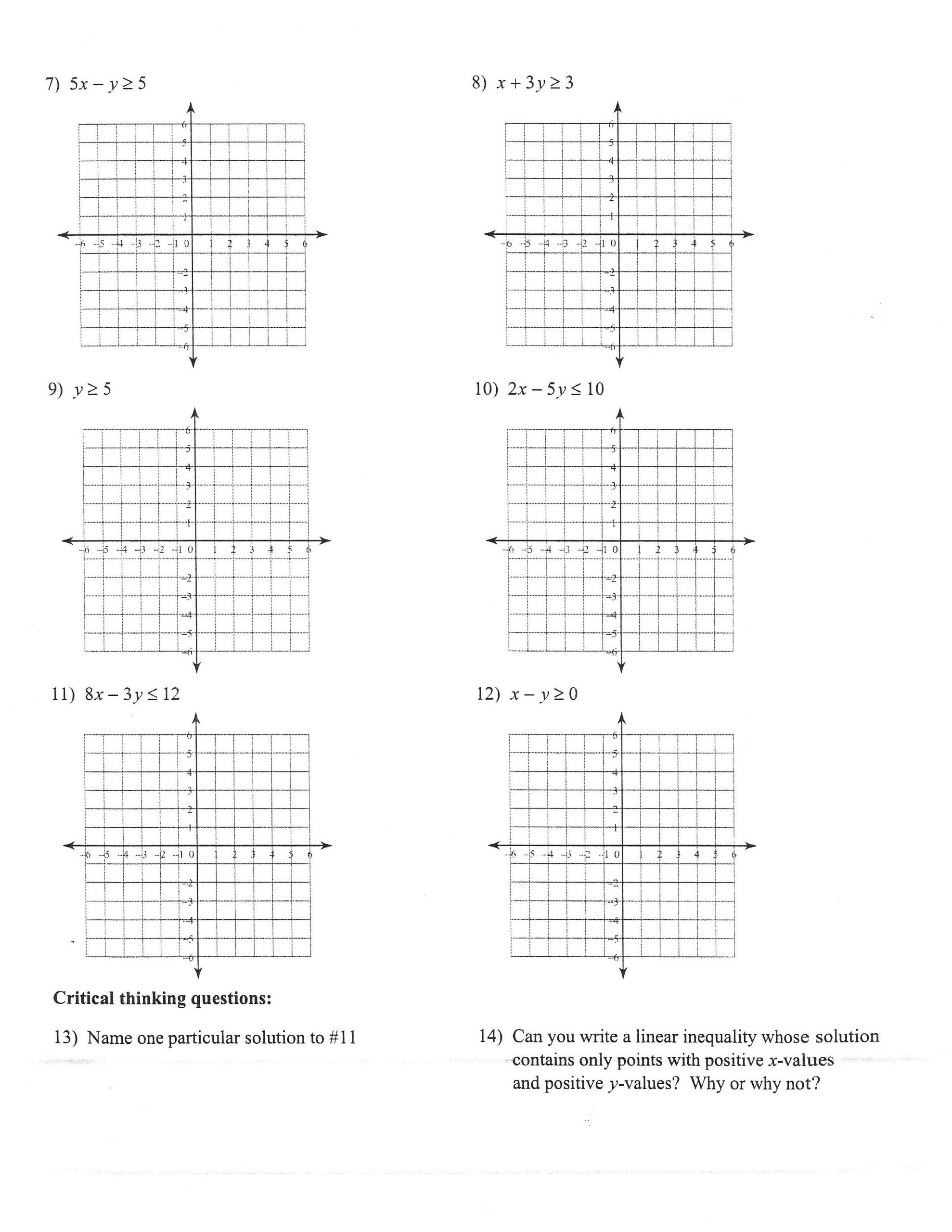 Graphing Linear Equations Practice Worksheet 32 Graphing Linear Inequalities Worksheet Answers
