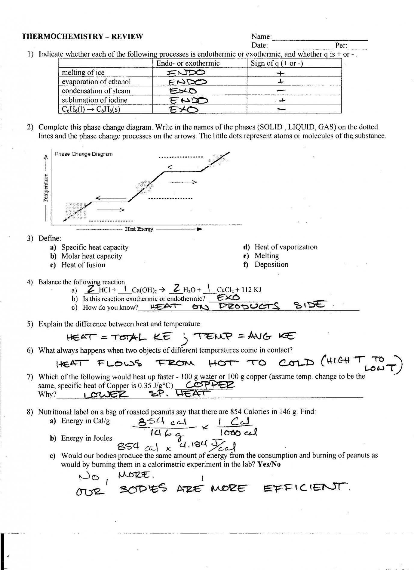 Heating and Cooling Curves Worksheet Heating and Cooling Curve Worksheet