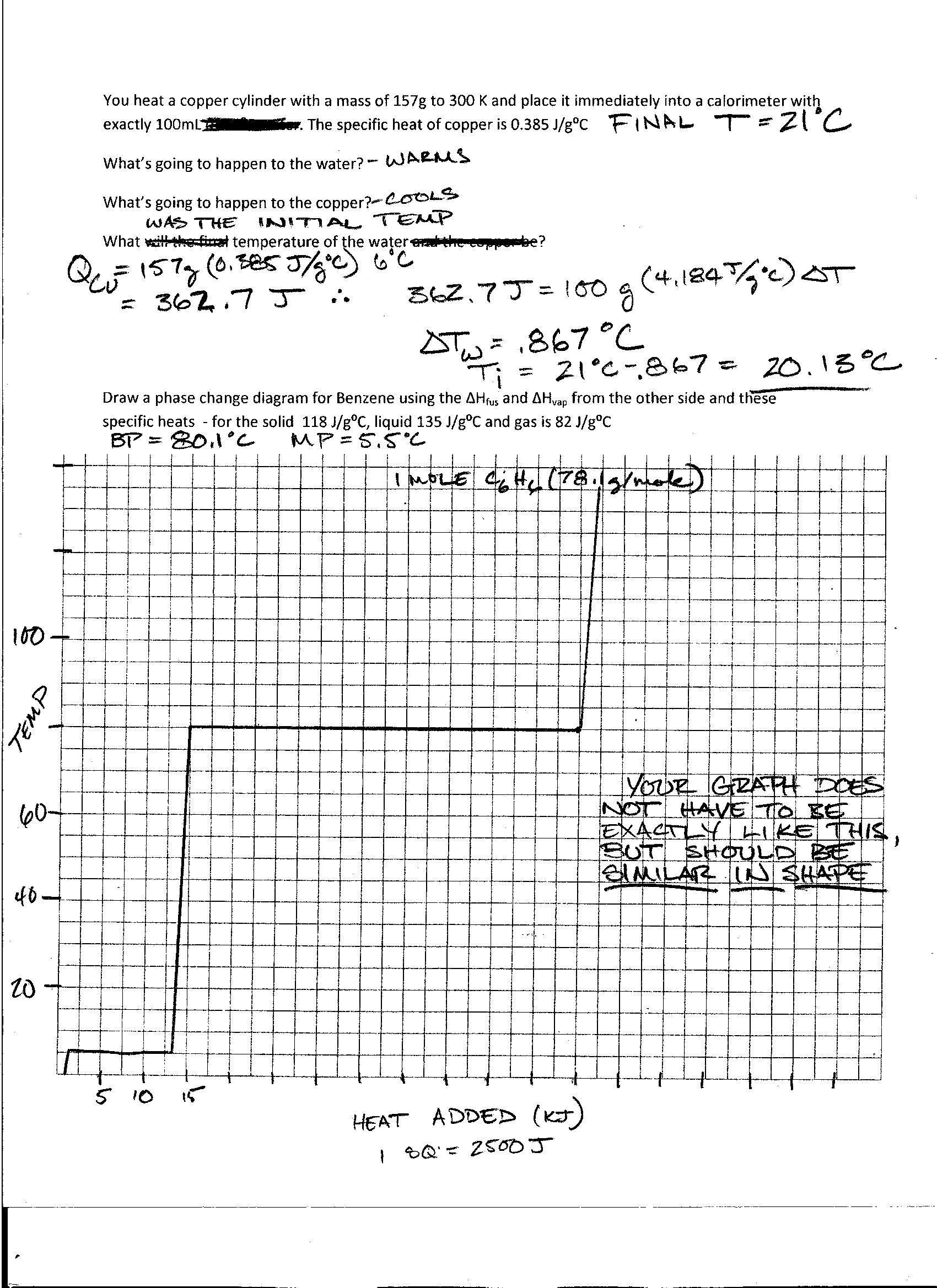 Heating Curve Worksheet Answers Foothill High School