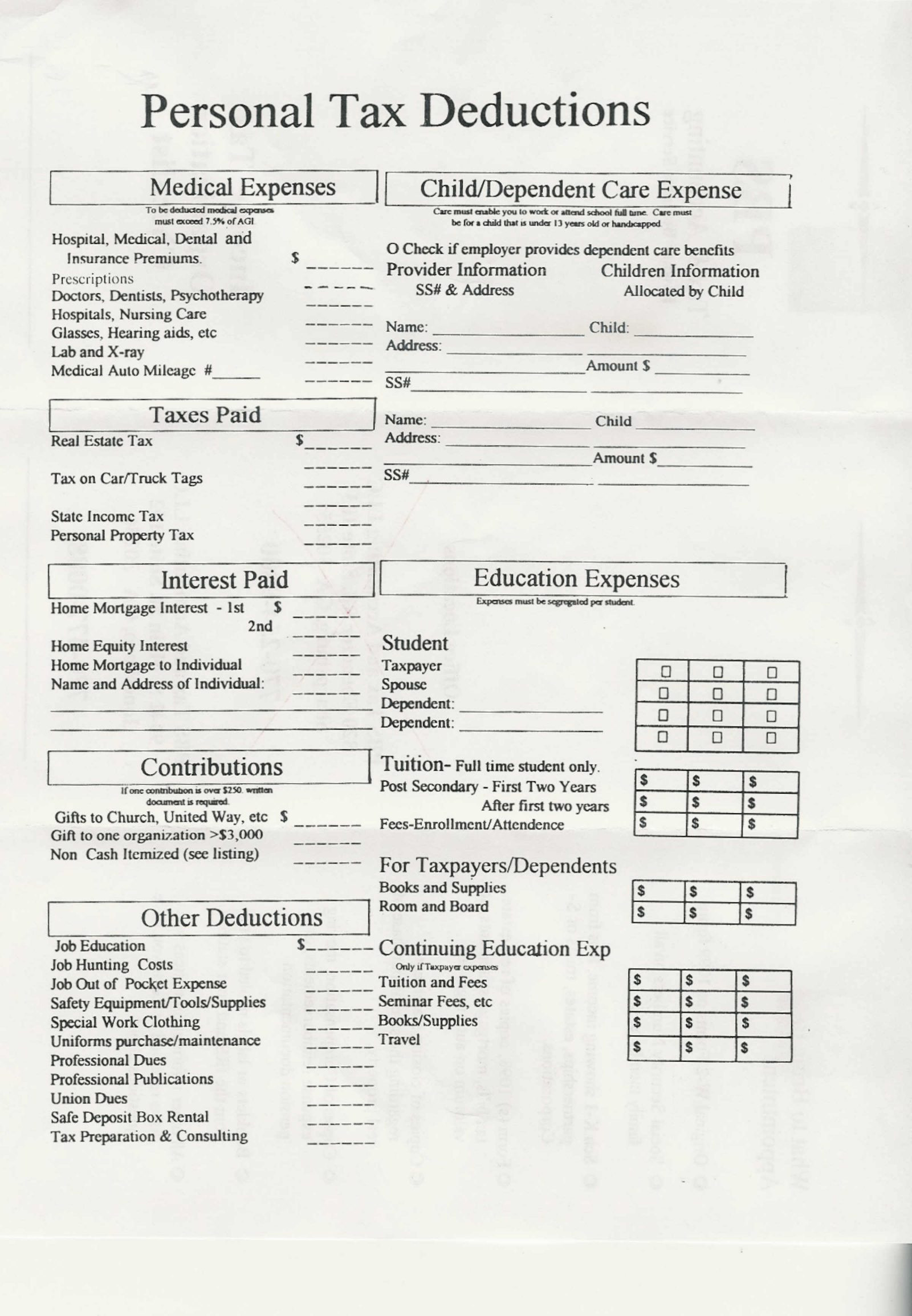 Home Daycare Tax Worksheet Home Daycare Tax Worksheet Unique Day Care In E and Expense