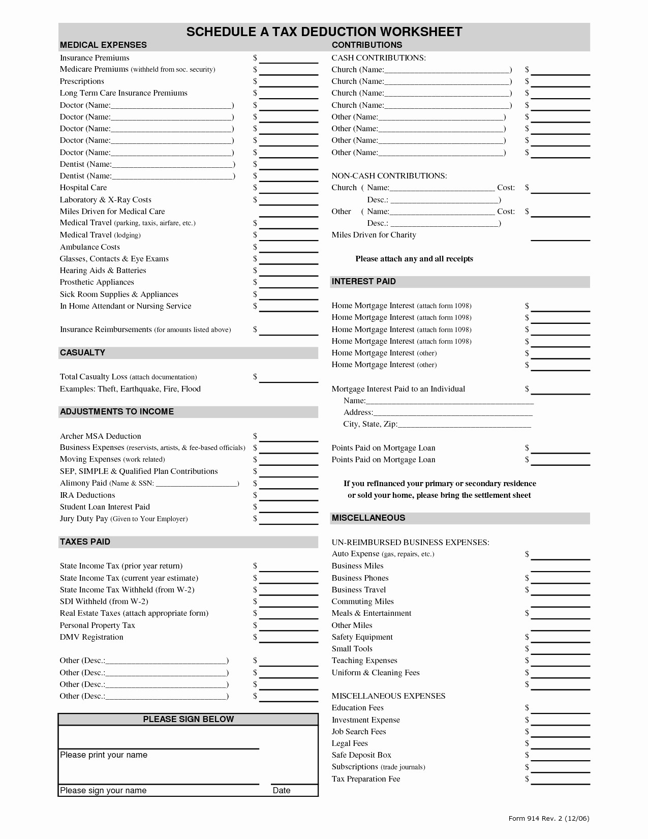 Home Daycare Tax Worksheet Taxes Expenses Worksheet