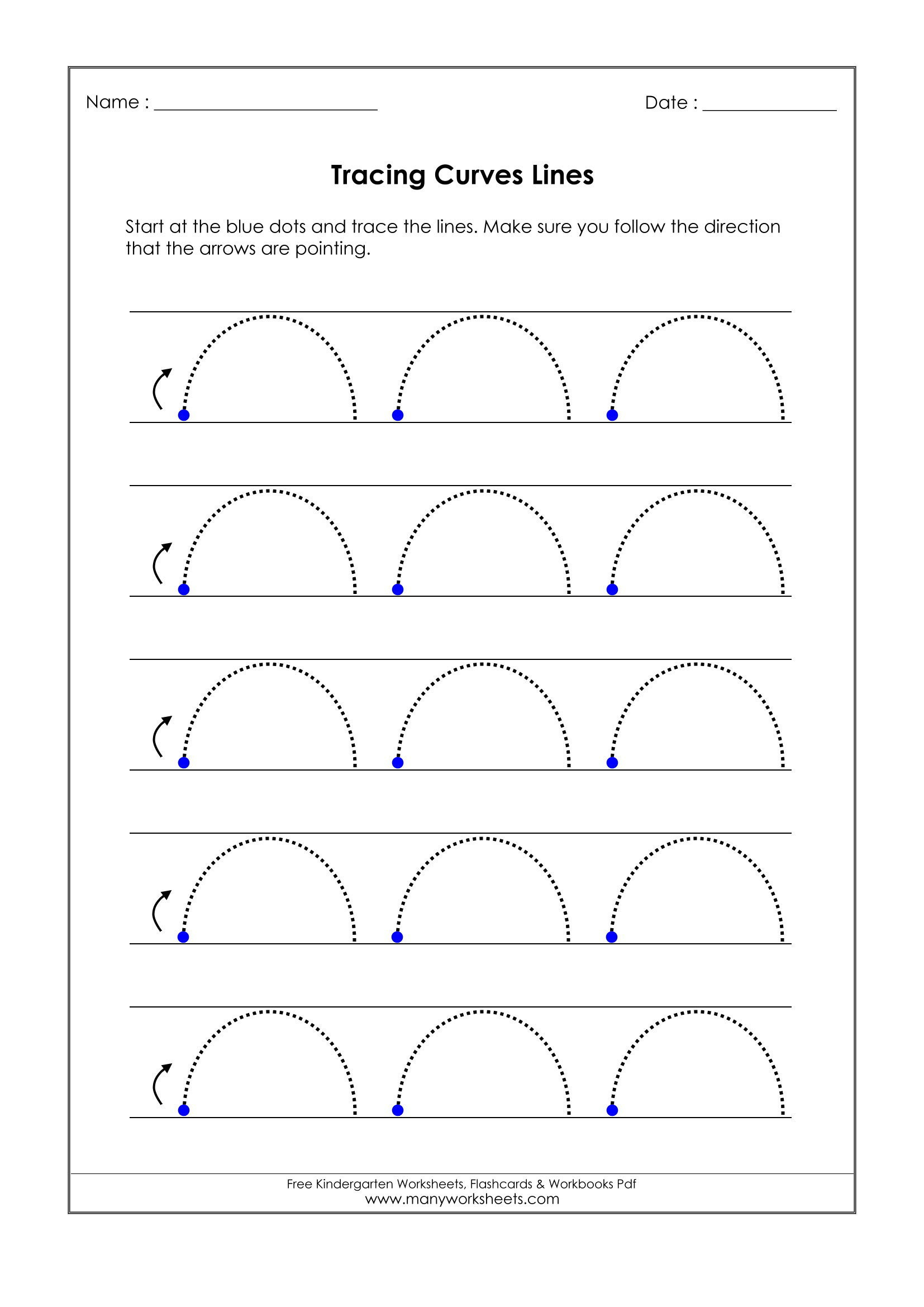 Horizontal and Vertical Lines Worksheet Curved Line Worksheet