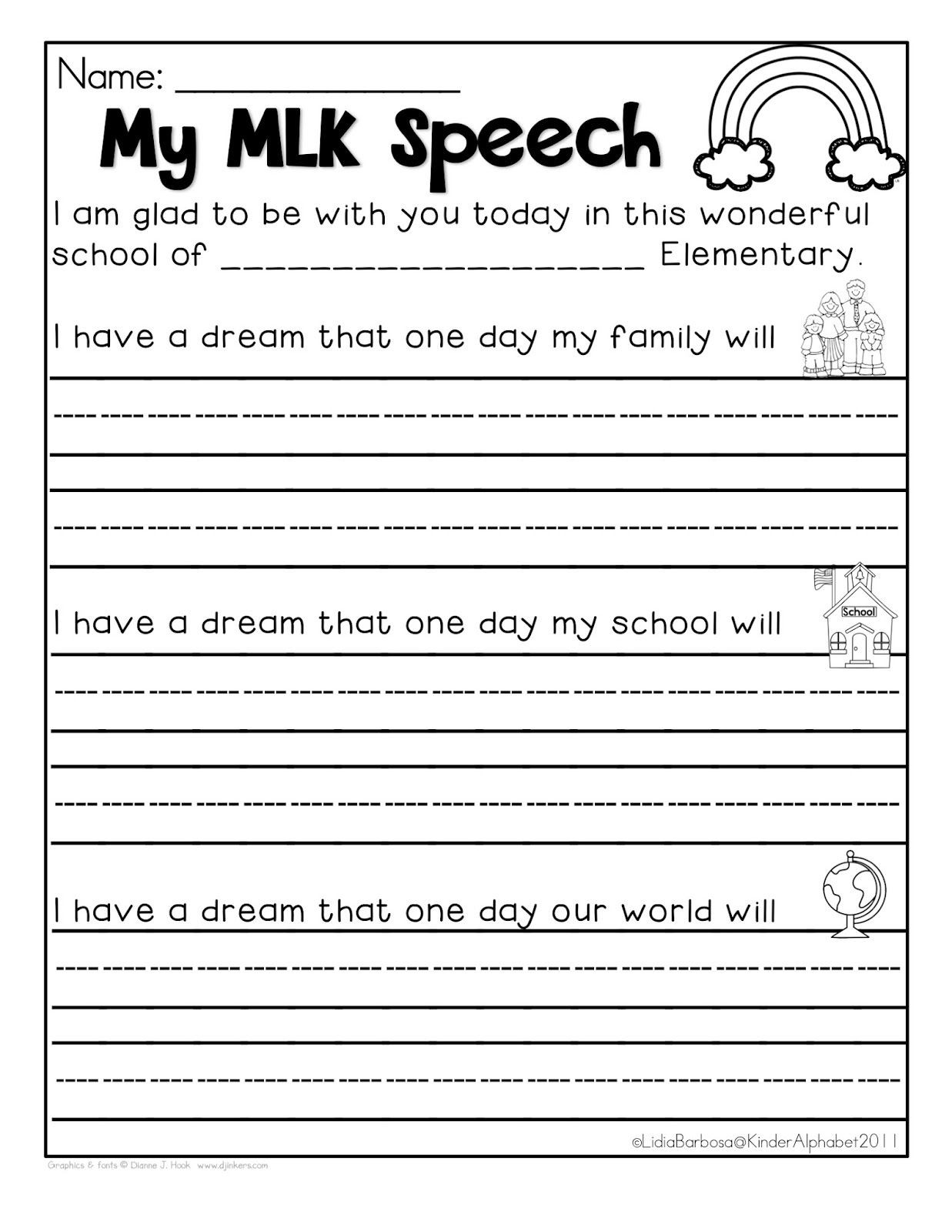 I Have A Dream Worksheet Freebielicious Martin Luther King Jr Freebie I Have A