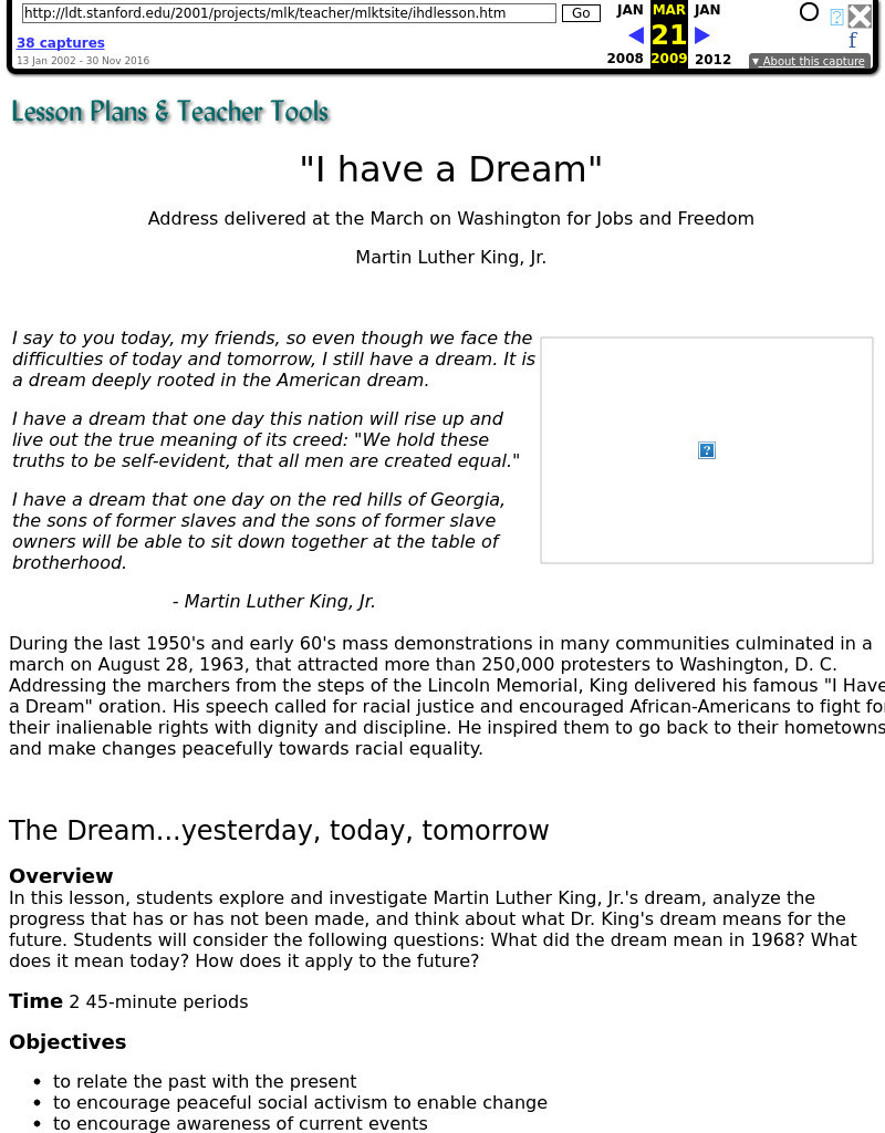I Have A Dream Worksheet I Have A Dream&quot; Lesson Plan for 9th 12th Grade