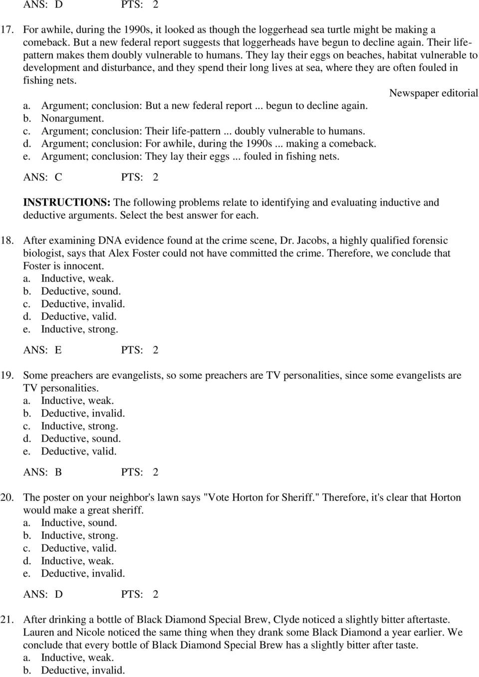 Inductive and Deductive Reasoning Worksheet Chapter 1 Test B Multiple Choice Pdf Free Download