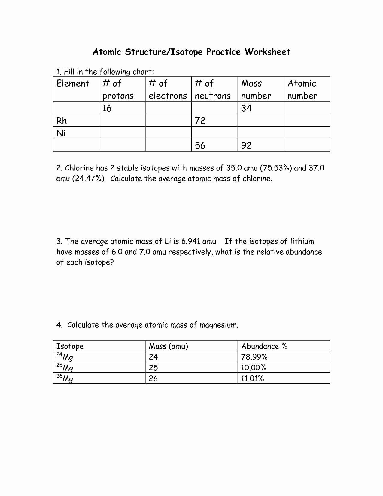 Isotope Practice Worksheet Answers Pin On Customize Design Worksheet Line