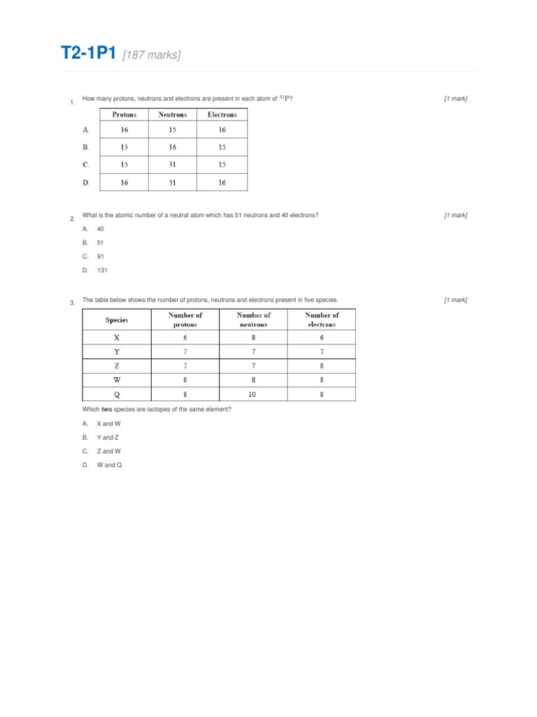 Isotopes Ions and atoms Worksheet T2 1p1 T isotope
