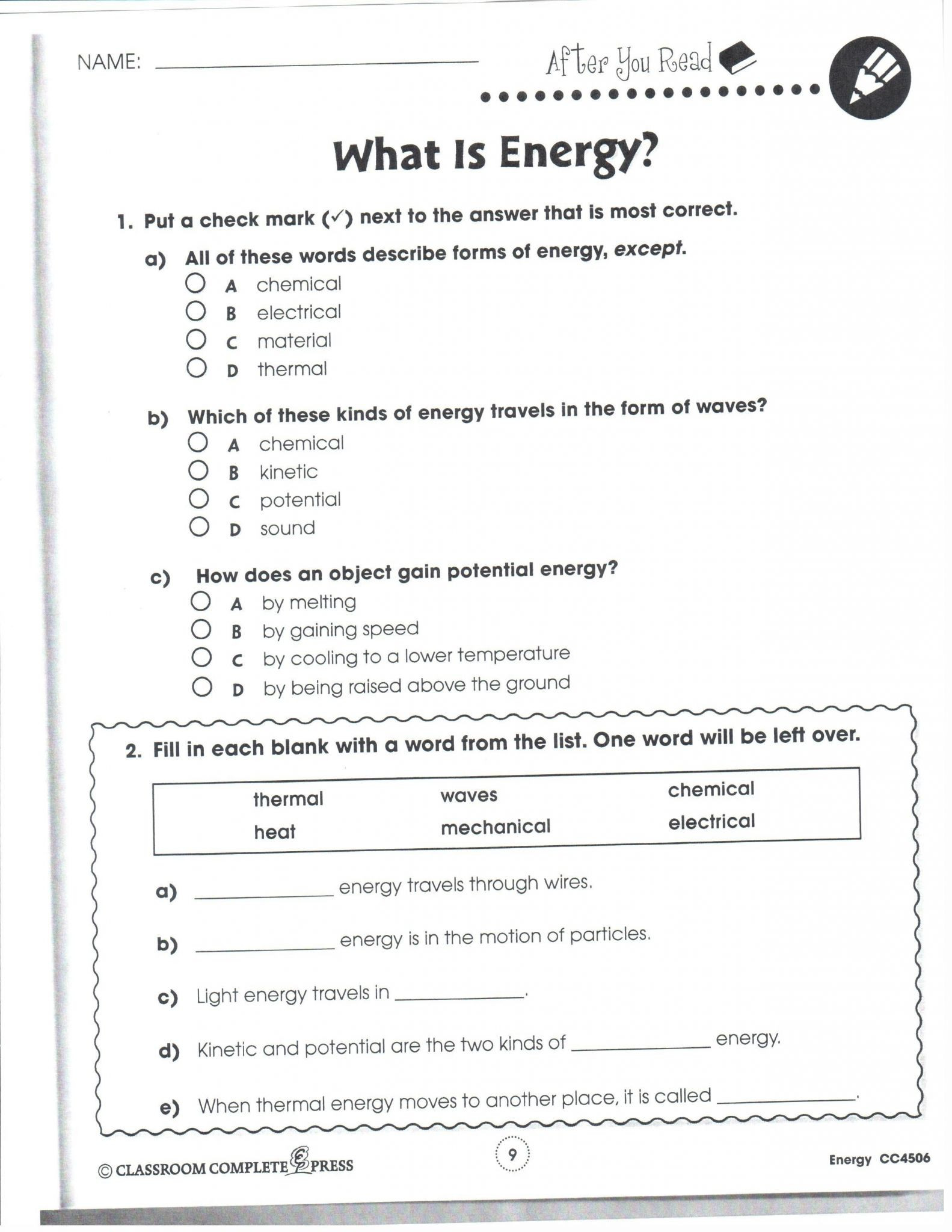 Kinetic Molecular theory Worksheet 32 Kinetic and Potential Energy Worksheet Answers Key