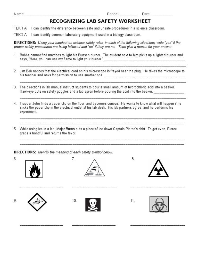Lab Safety Symbols Worksheet Lab Safety Symbols Worksheet Answers Promotiontablecovers