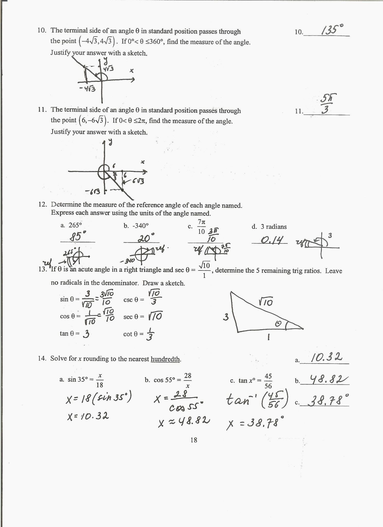 Law Of Sines Worksheet Answers Trigonometry Worksheet Excel