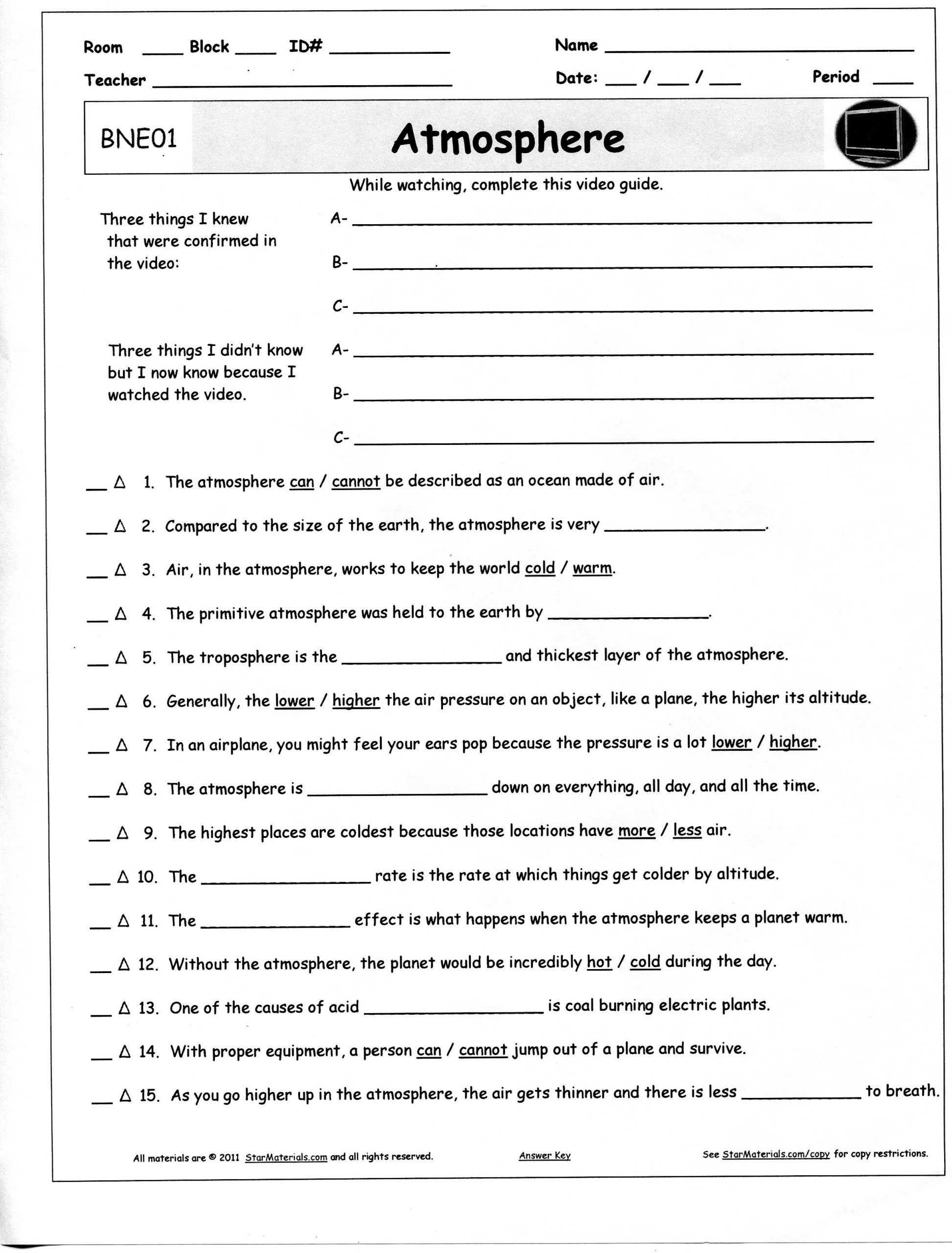 Layers Of the atmosphere Worksheet Copy atmosphere Lessons Tes Teach