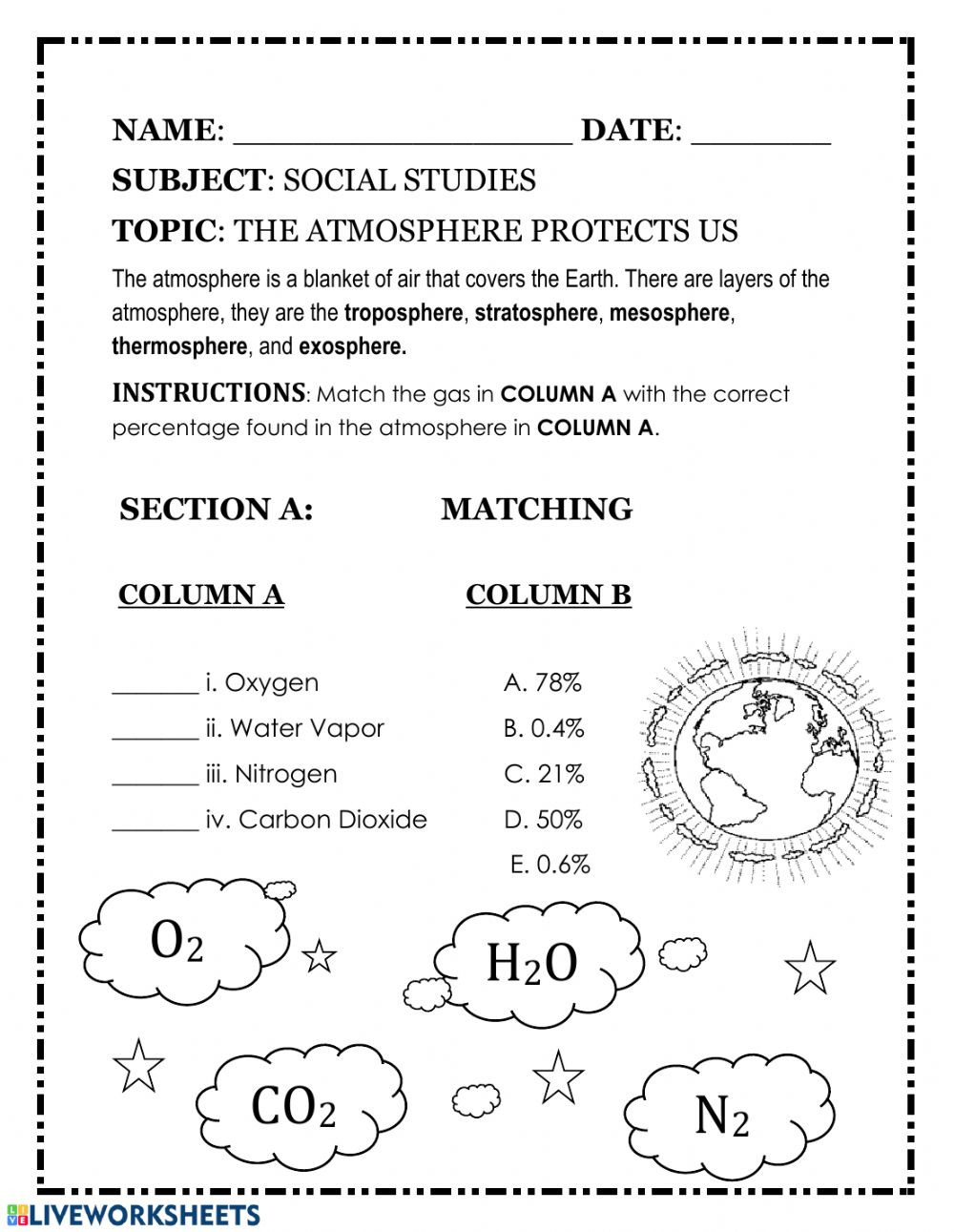 Layers Of the atmosphere Worksheet the atmosphere Protects Us Interactive Worksheet