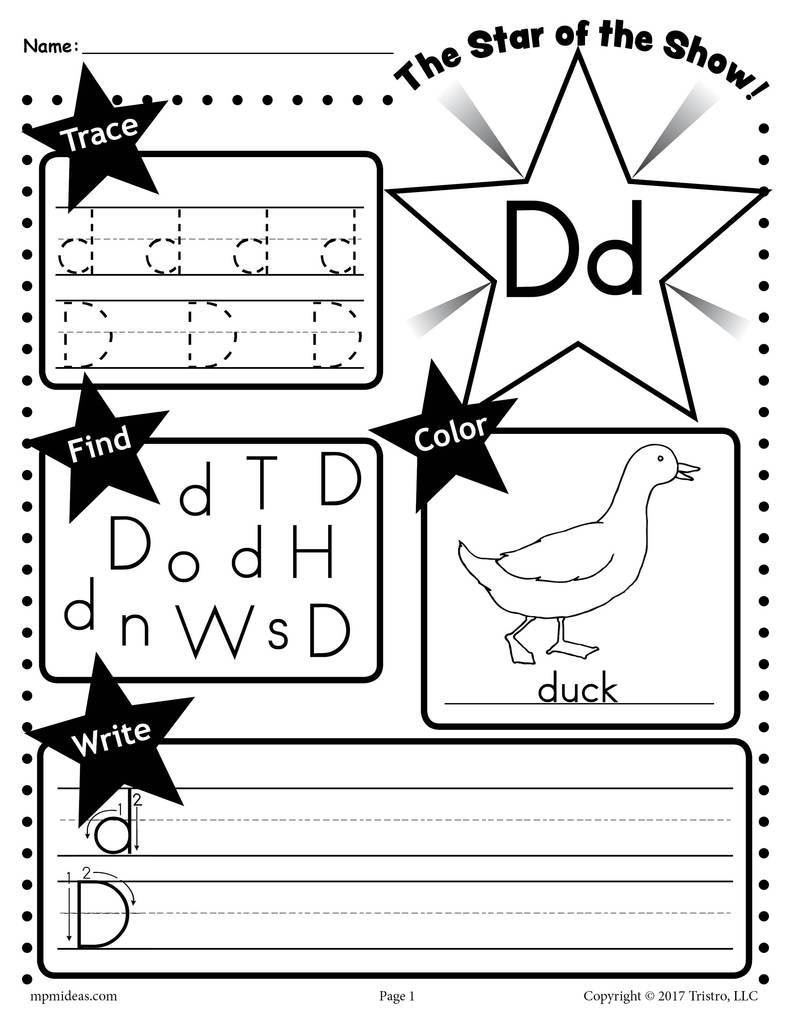 Letter D Worksheet for Preschool Letter D Worksheet Tracing Coloring Writing &amp; More