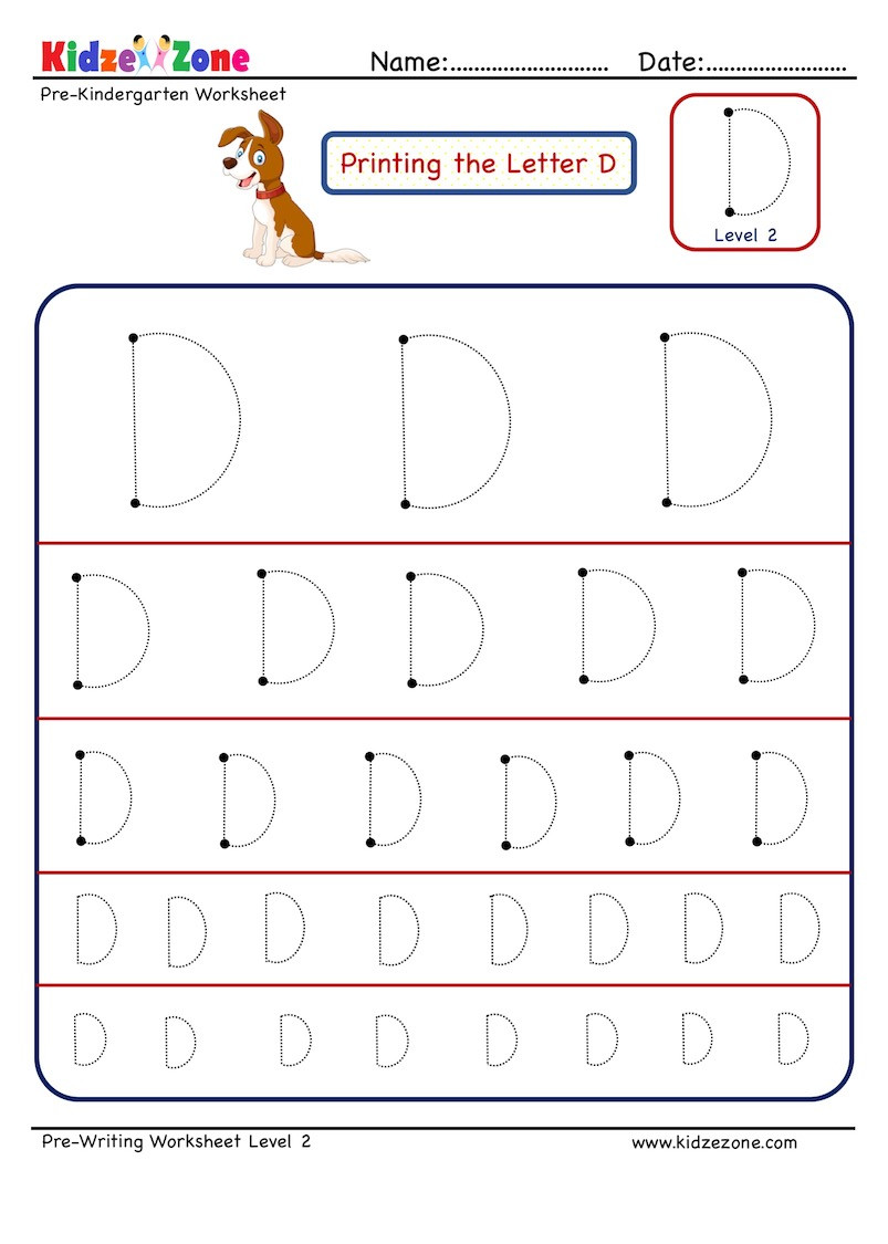 Letter D Worksheet for Preschool Preschool Letter Tracing Worksheet Letter D Different